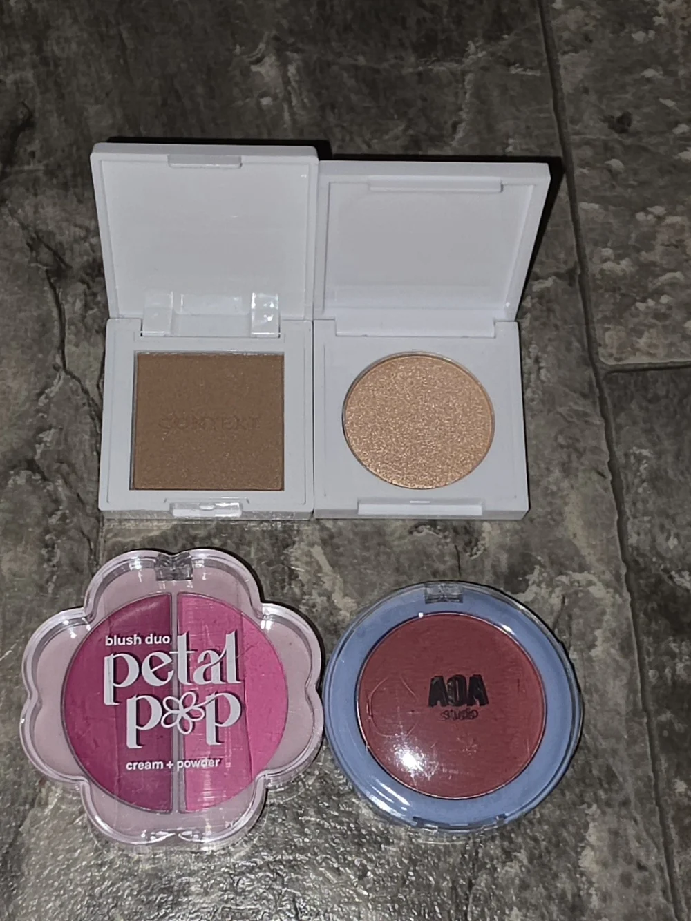 Context Bronzer, Just Ximena Highlighter, AOA Studio Blushes BNIB